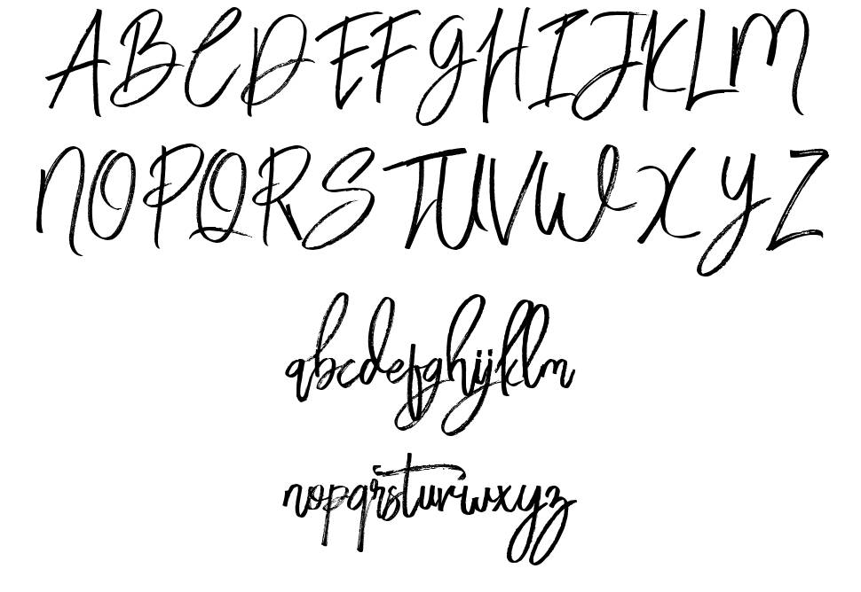 Bloomy Script font specimens