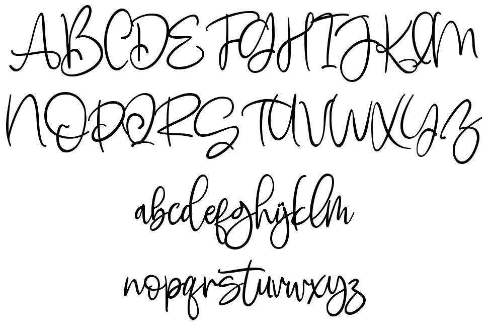 Bluettelli font Örnekler