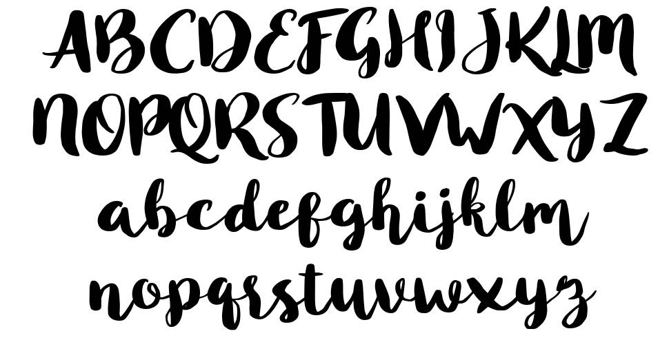 Blusty Script font specimens