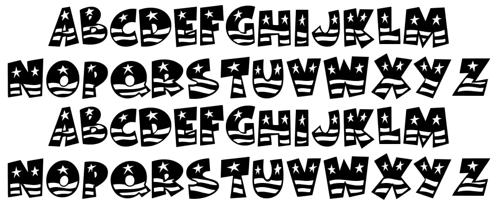 Bodie MF Flagfont specimens