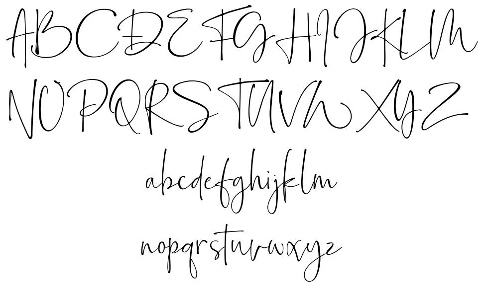 Bollivia Rosilla Script font specimens