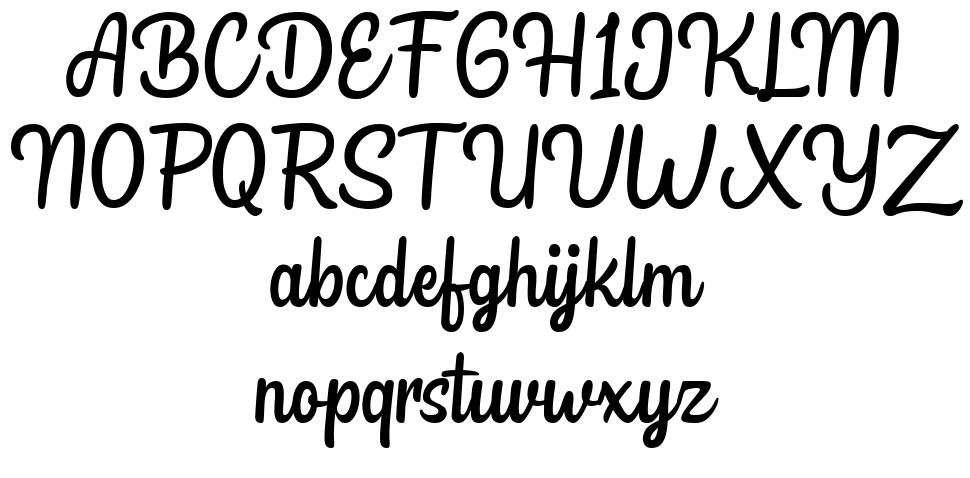 Bollivia Script font specimens