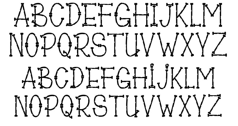 Bones of Muertos font Örnekler