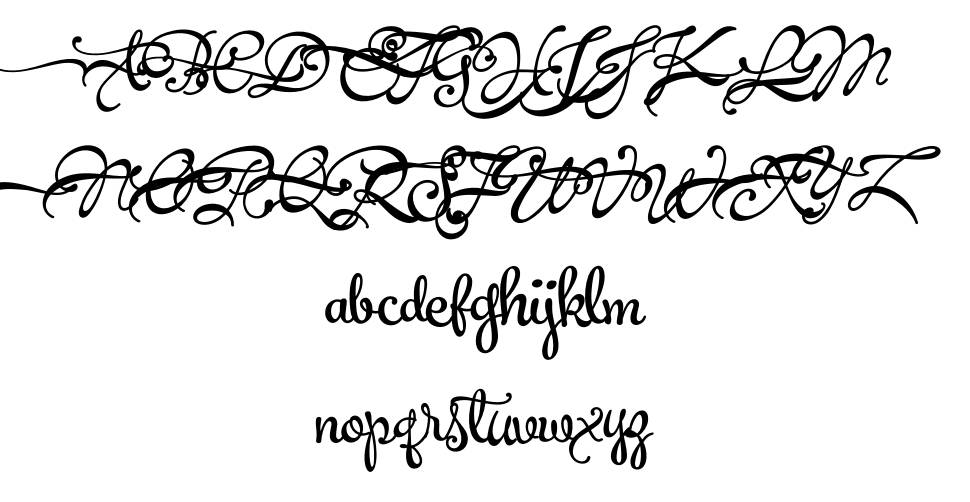 Bonspire Script font specimens
