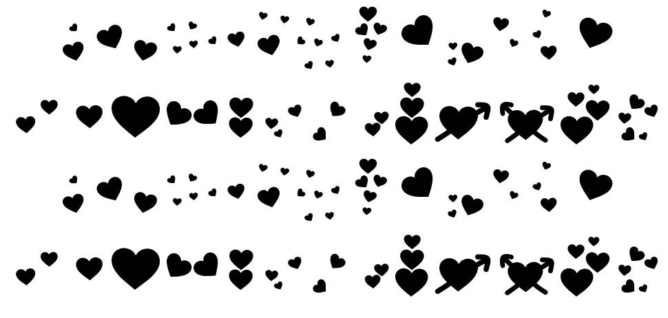 Bonus Hearts font specimens