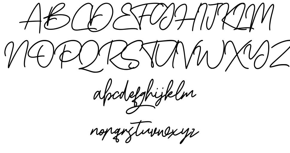 Boss Signature font specimens