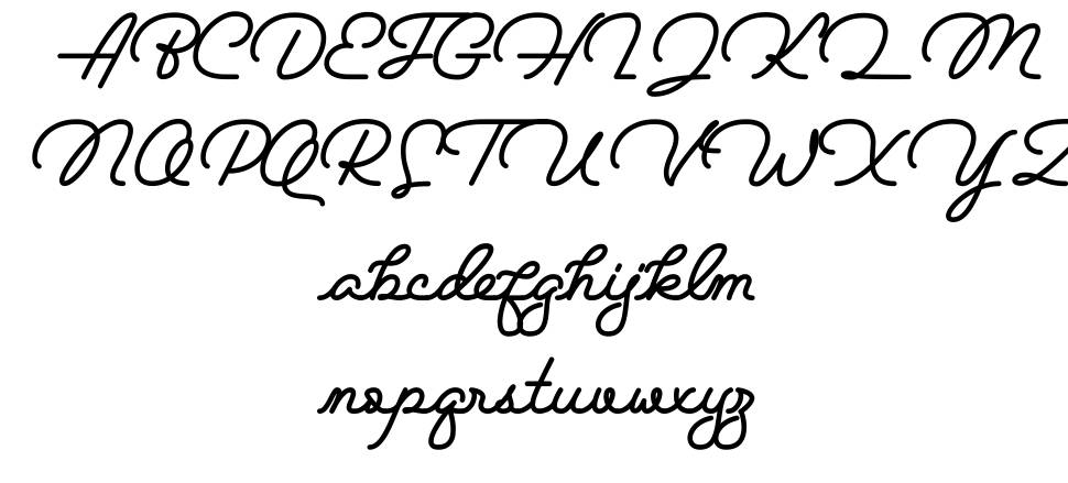 Bouncy Manuscript フォント 標本