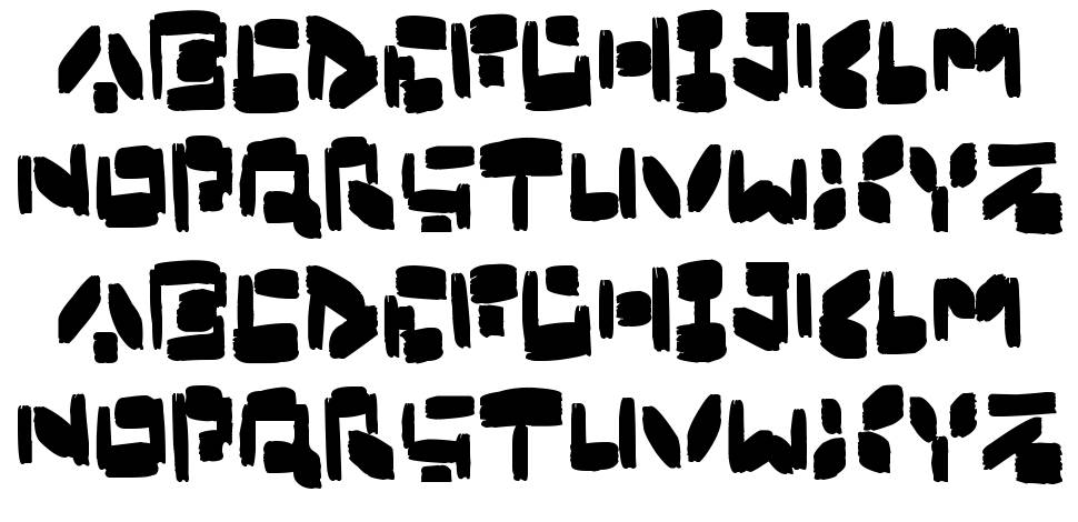 Boxybrush font specimens