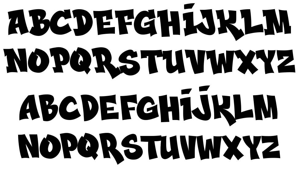 Bozart font specimens