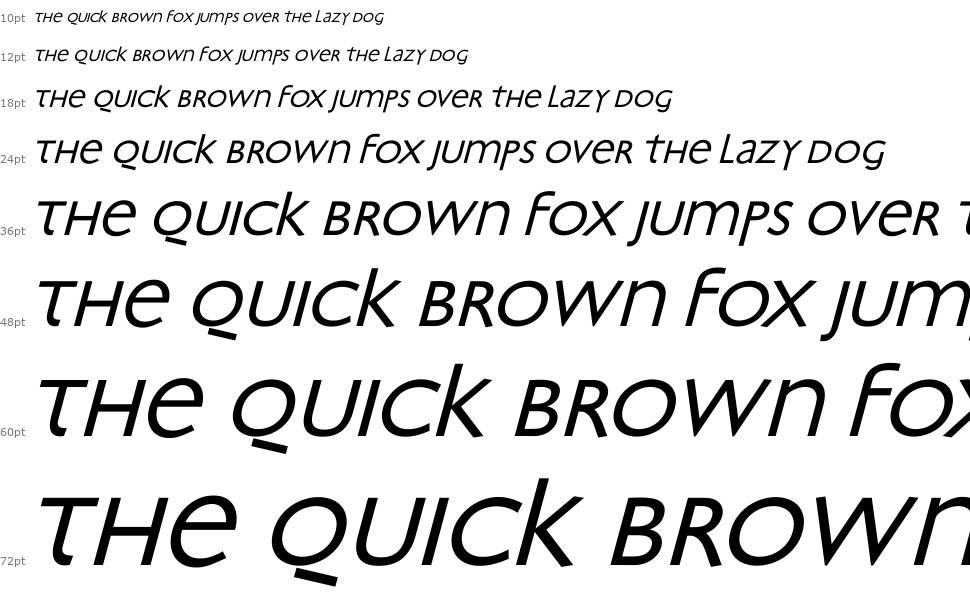 Bradbury Oblique шрифт Водопад
