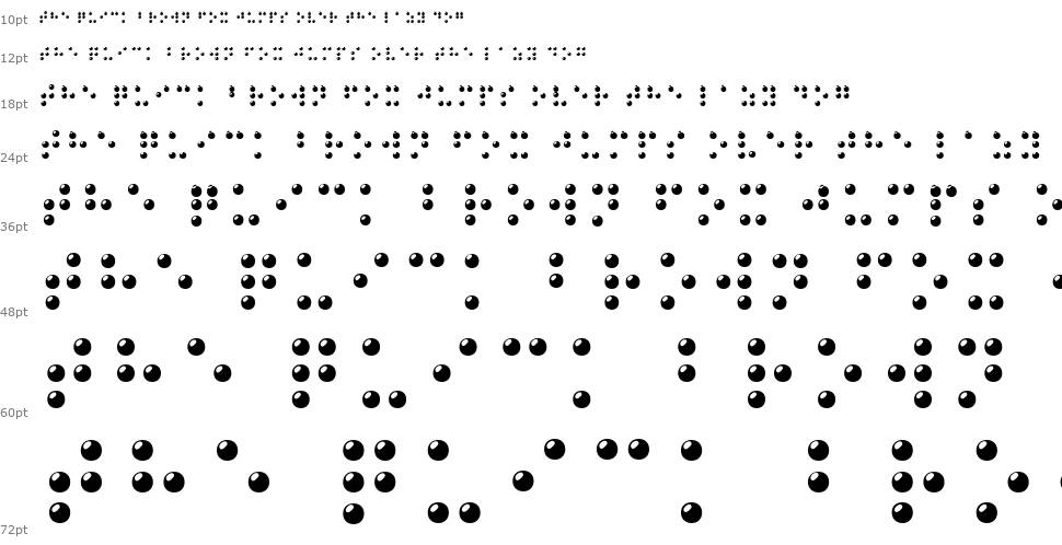 Braille font Waterfall