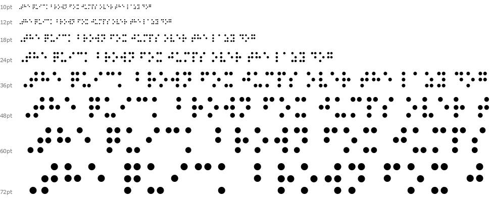 Braille 6dot font Waterfall