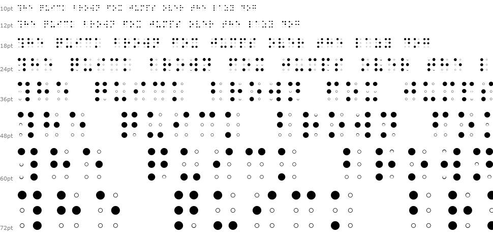 Braille AOE font Waterfall