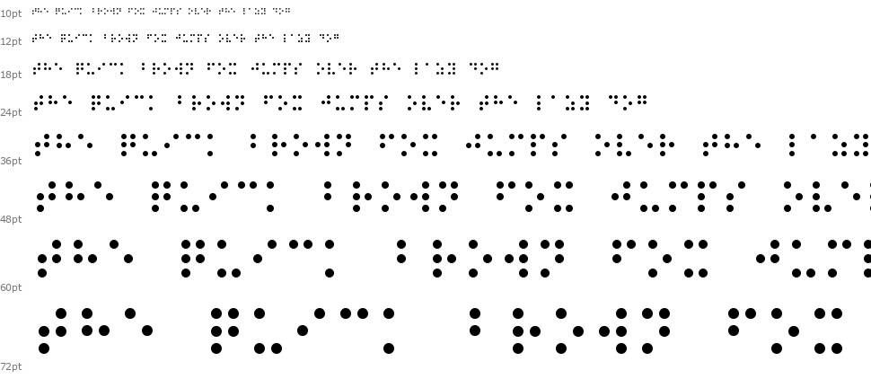 Braille CC0 font Waterfall