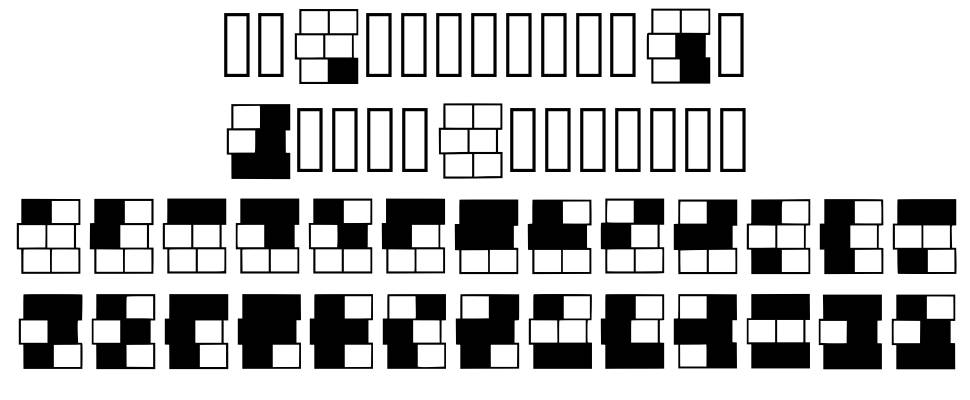 Braille Grid font specimens