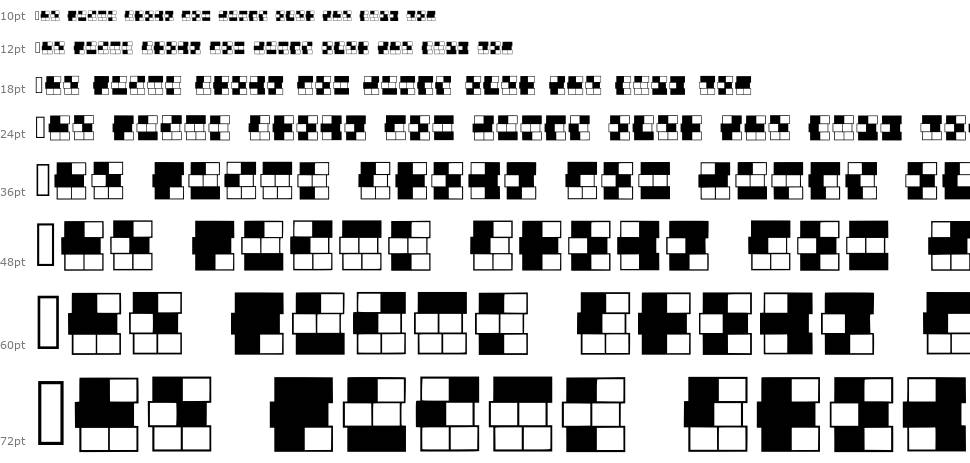 Braille Grid czcionka Wodospad