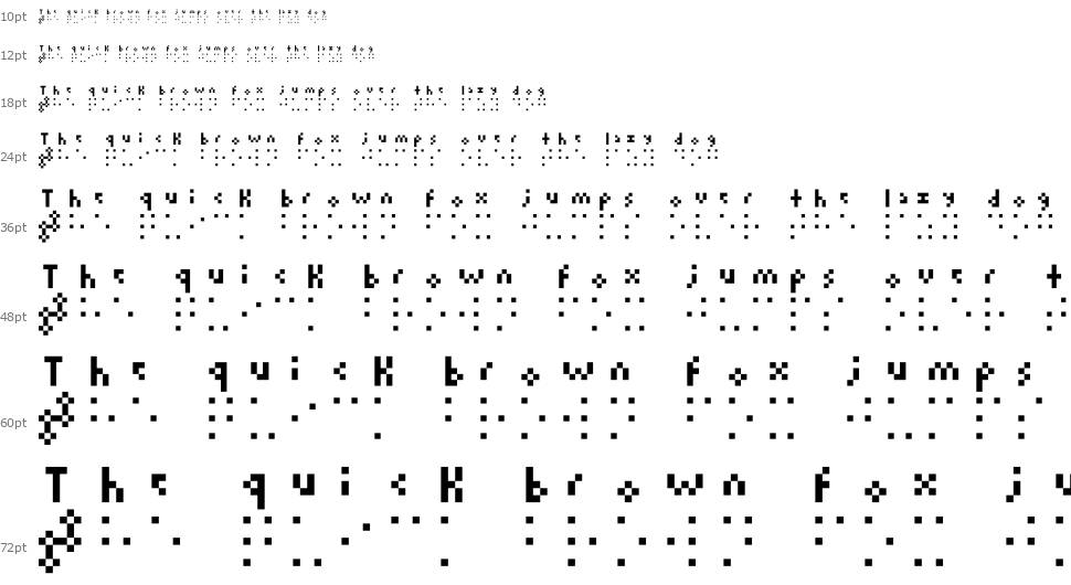 Braille Leter font Waterfall