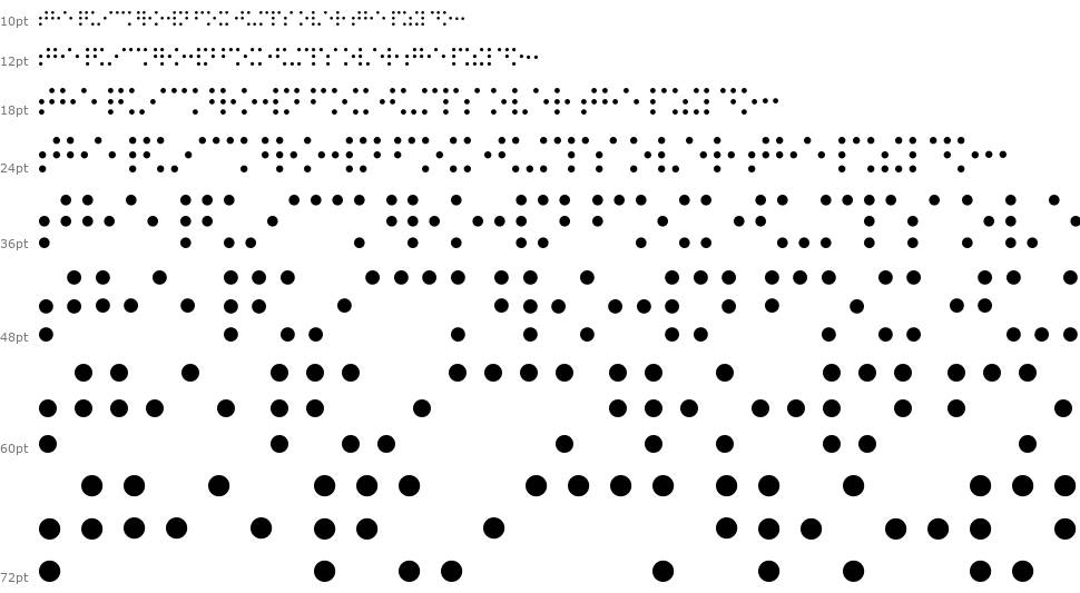 Braille Printing font Waterfall