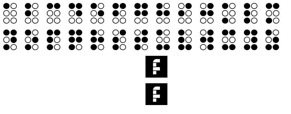 Braillefont czcionka Okazy