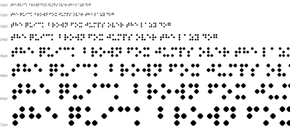 Braillenum schriftart Wasserfall