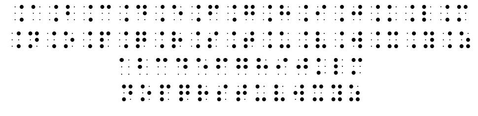 BrailleSlo 6Dot fonte Espécimes