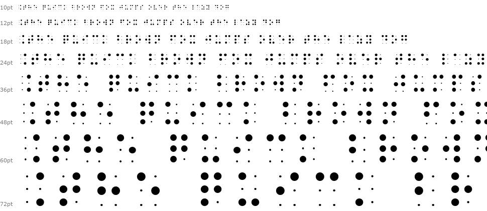 BrailleSlo 6Dot font Waterfall