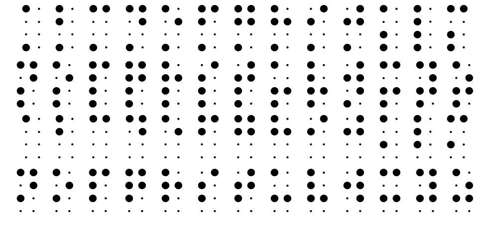 BrailleSlo 8dot fonte Espécimes