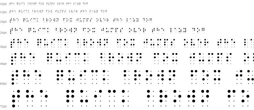 BrailleSlo 8dot font Waterfall