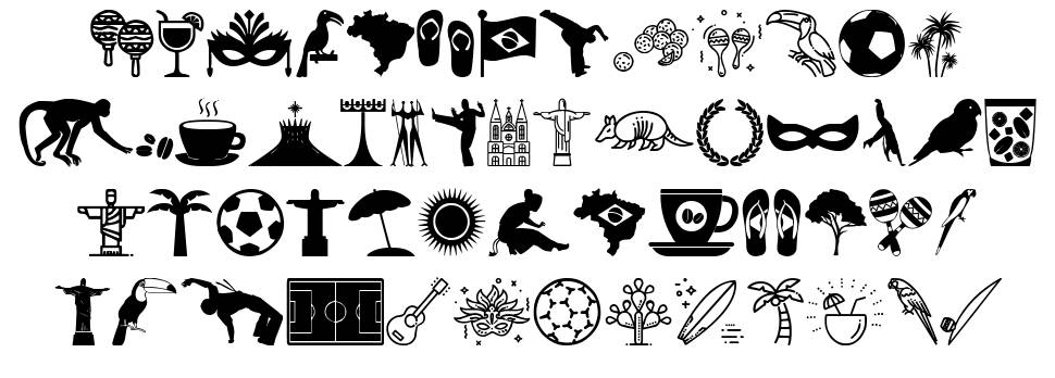 Brasil Icons fuente Especímenes