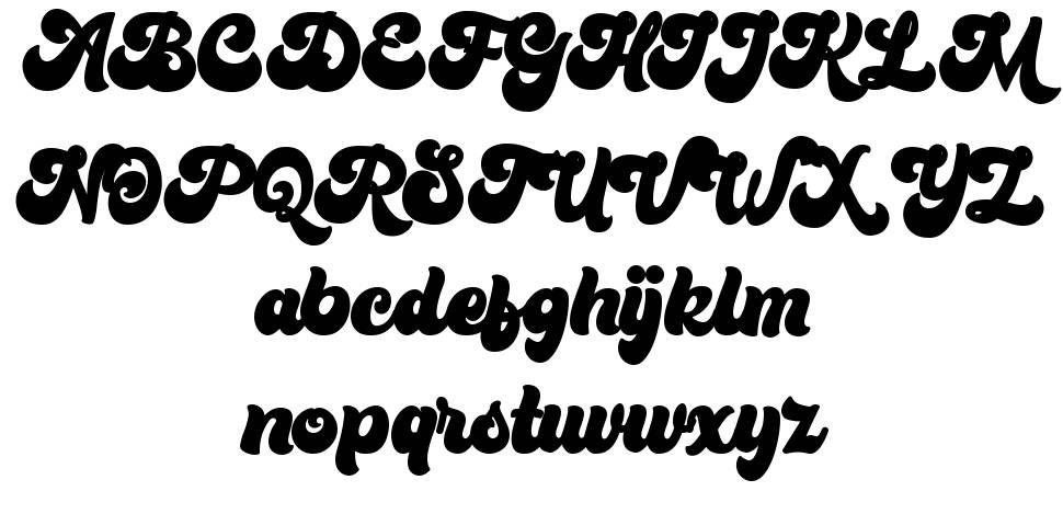 Bratsy Script font specimens
