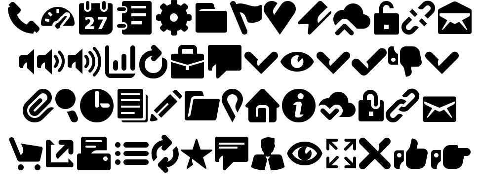 Breezi Icon Set font specimens
