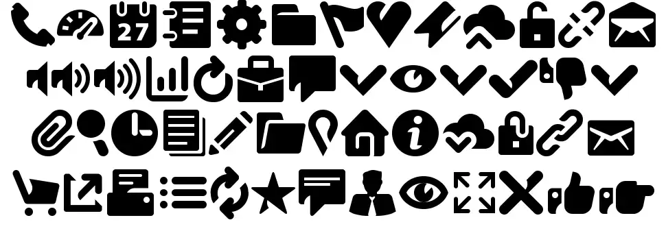 Breezi Icon Setfont specimens