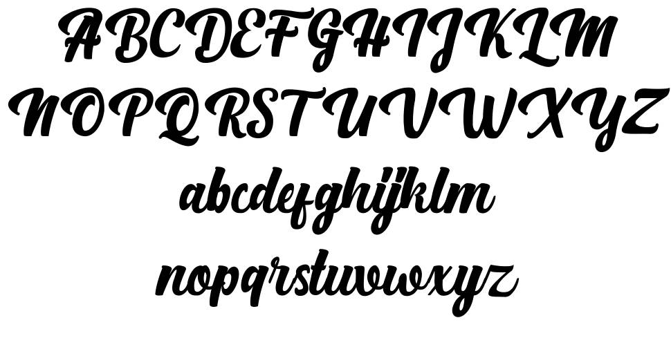 Bright Script フォント 標本