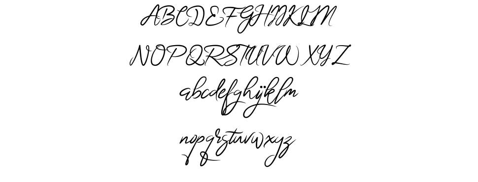 Brightnes Signature font Örnekler