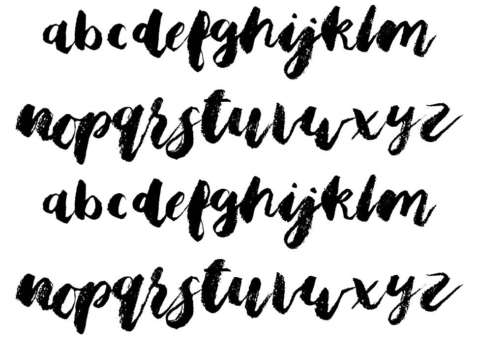 Bristle Brush Script font specimens