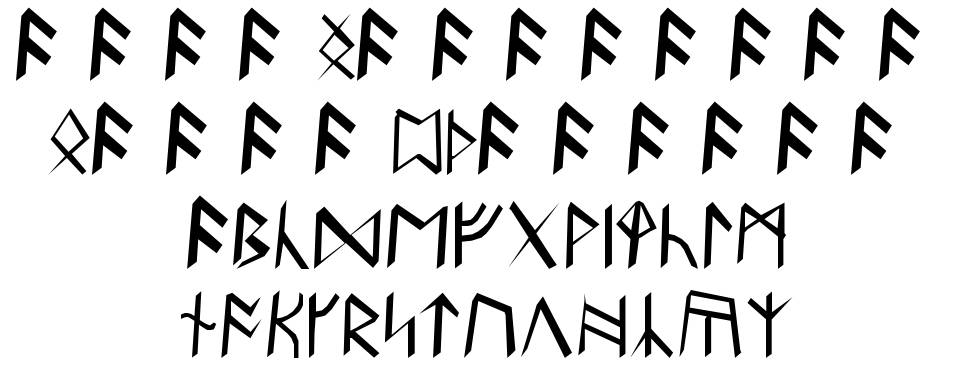 Britannian Runes fonte Espécimes