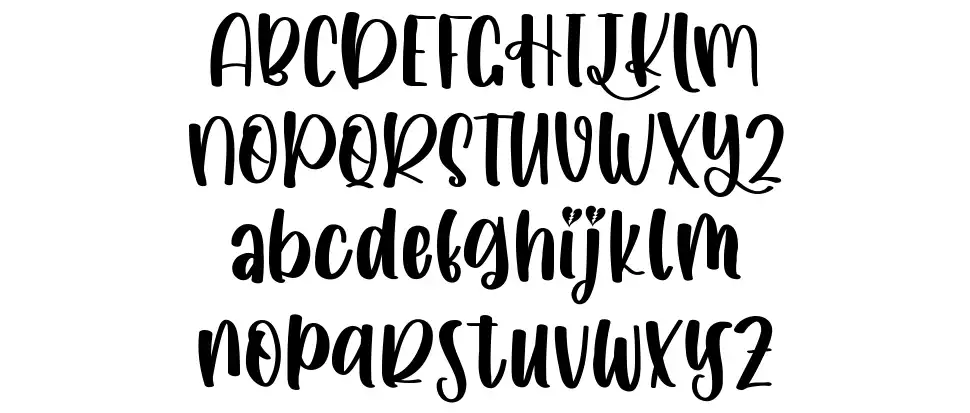 Brokenlovefont specimens