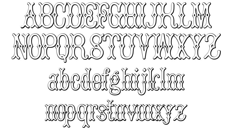 Bruce Double Pica Beveled font specimens