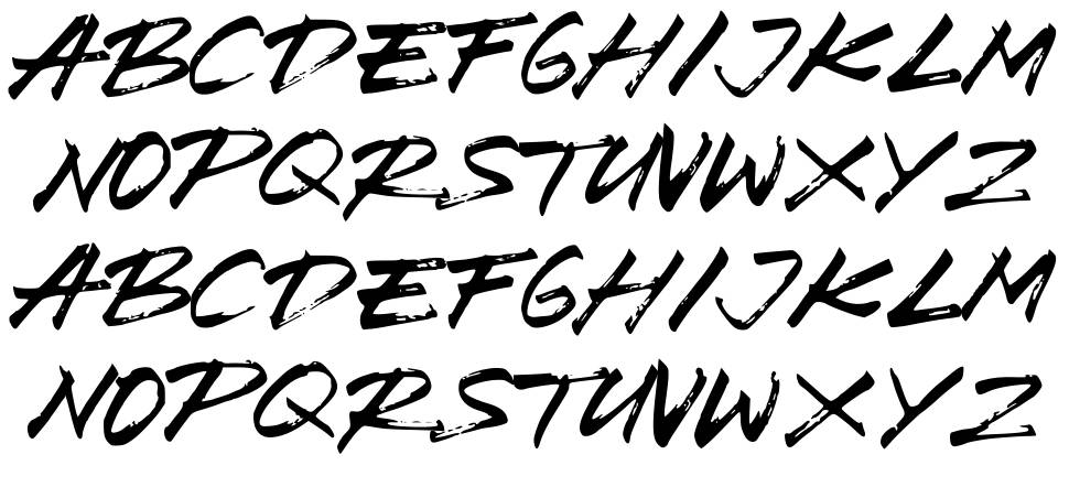 Brush & Wedco font specimens