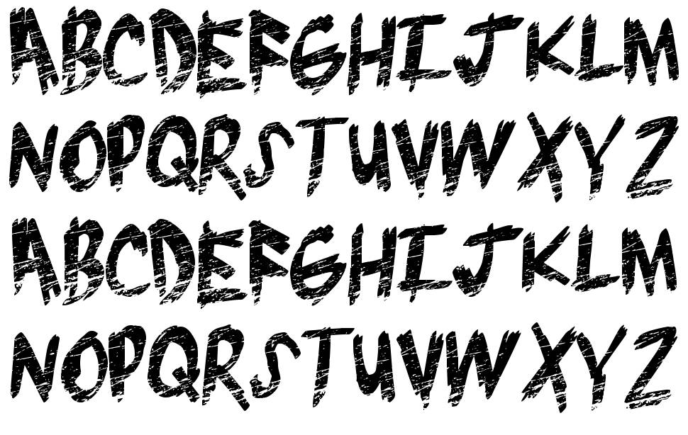 Brush Grunge font specimens