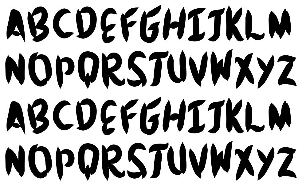 Brushingtons font specimens