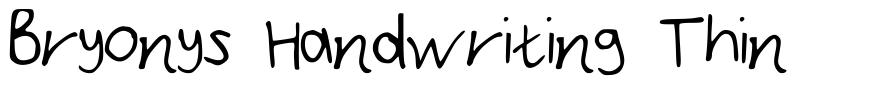 Bryonys Handwriting Thin schriftart