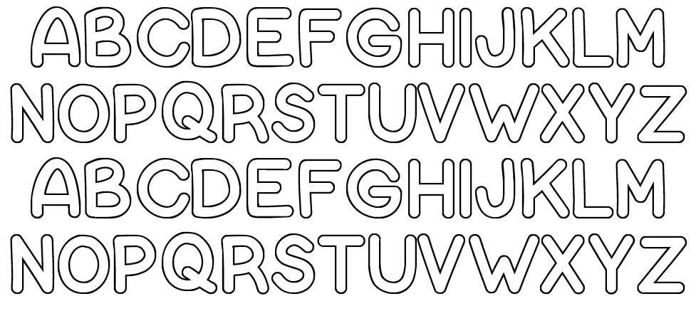 Bubble Letters font specimens