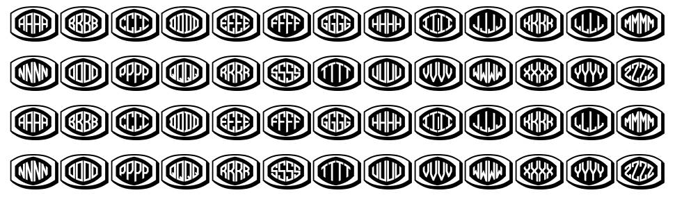 Bulged Monogram font Örnekler
