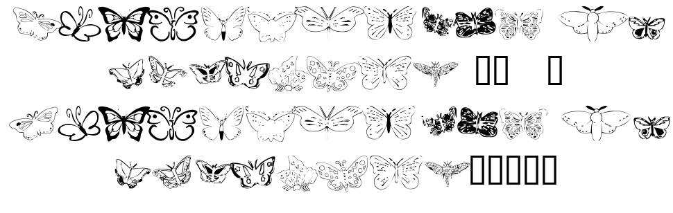 Butterfly Heaven písmo Exempláře