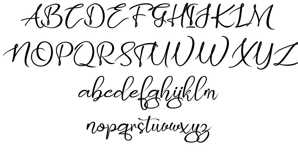 Butterly Script font specimens