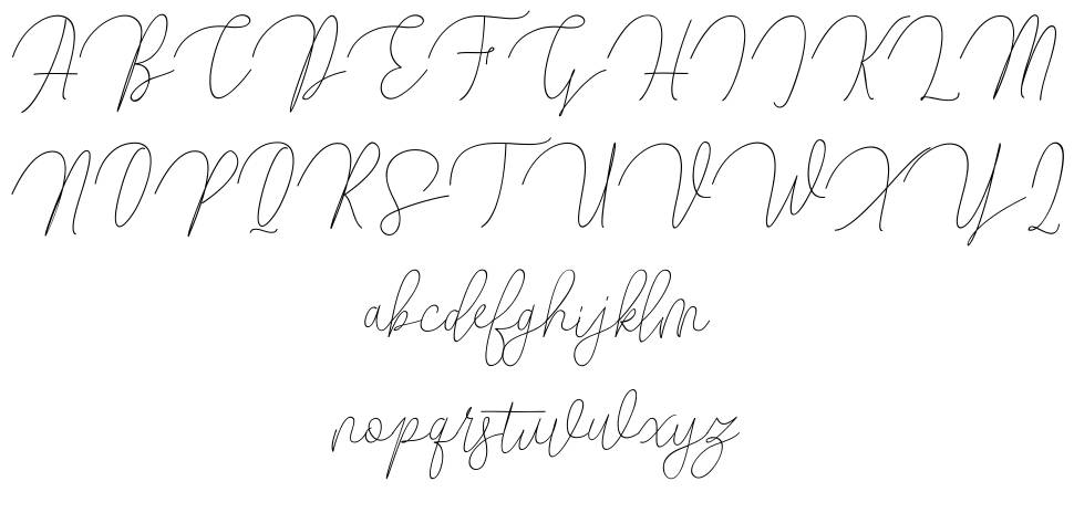 Butty Script font specimens