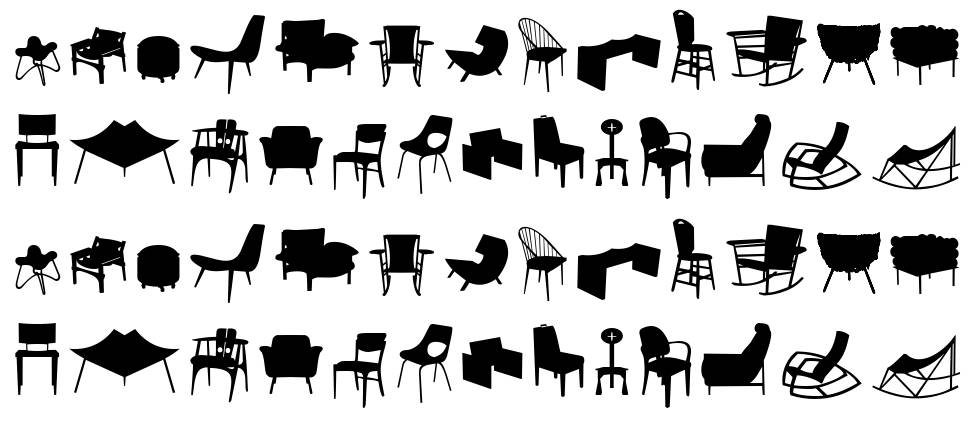 Cadeiras fonte Espécimes