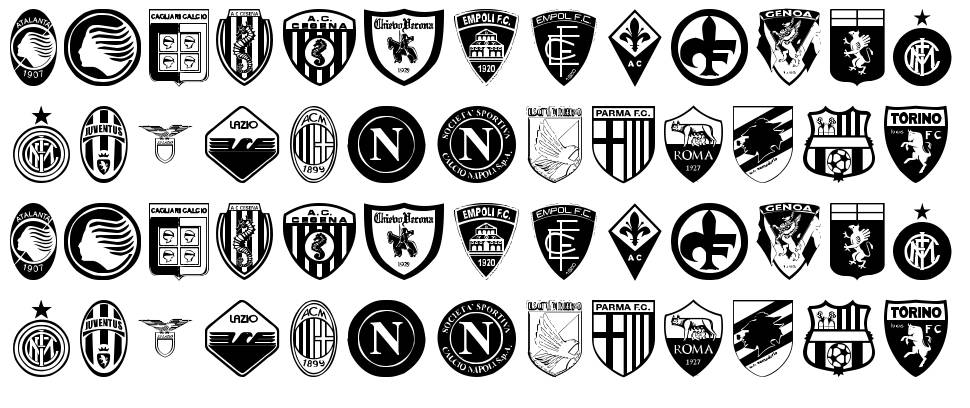 Calcio font specimens