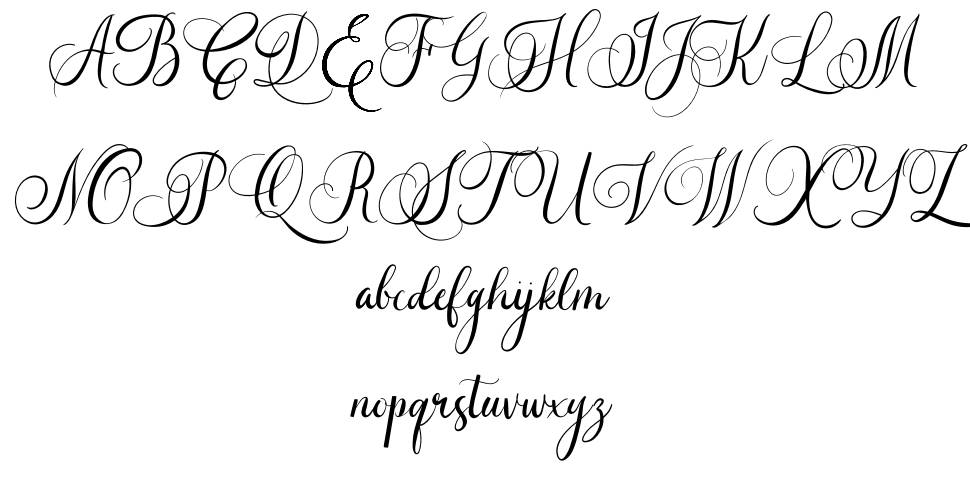 Caliner Script font specimens